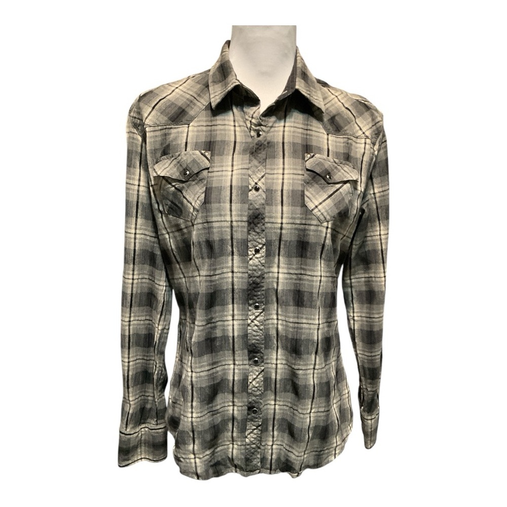 Kuhl Pearl Snap Ladies Plaid Button Down Shirt Size L